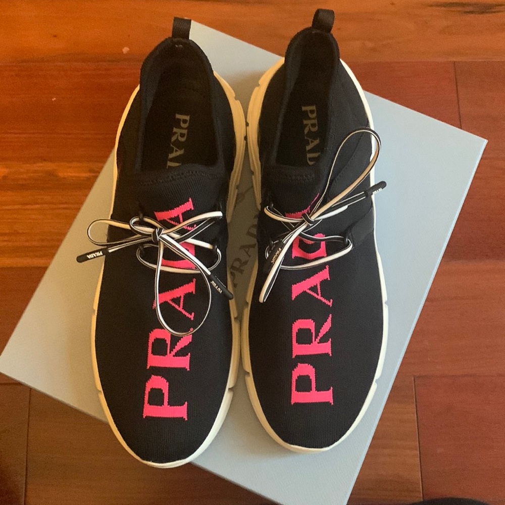 Prada Black and Pink Women's Sneakers
